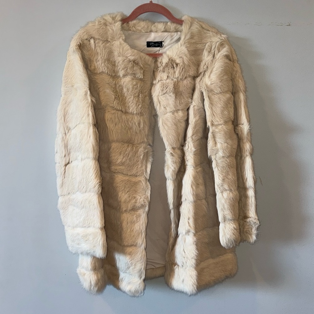Love Token 100% Rabbit Fur Coat